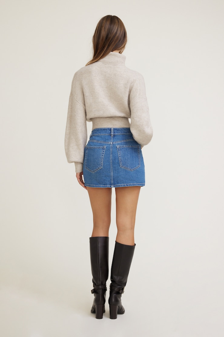 Gia Denim Mini Skort Medium Light Indigo / Millie Blue large