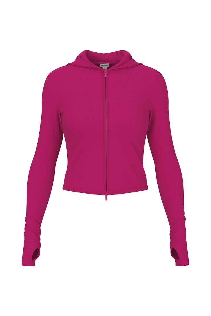 StretchTerry™ Hooded Zip Up, RASPBERRY CHEEKS, large