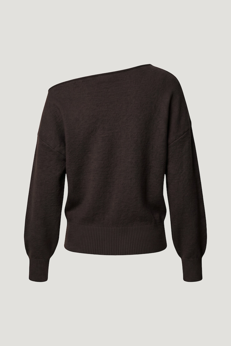 Lola Off Shoulder Sweater Java Brown large