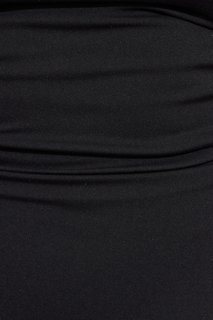Ruched Sleek Tube Top, Jet Black, large