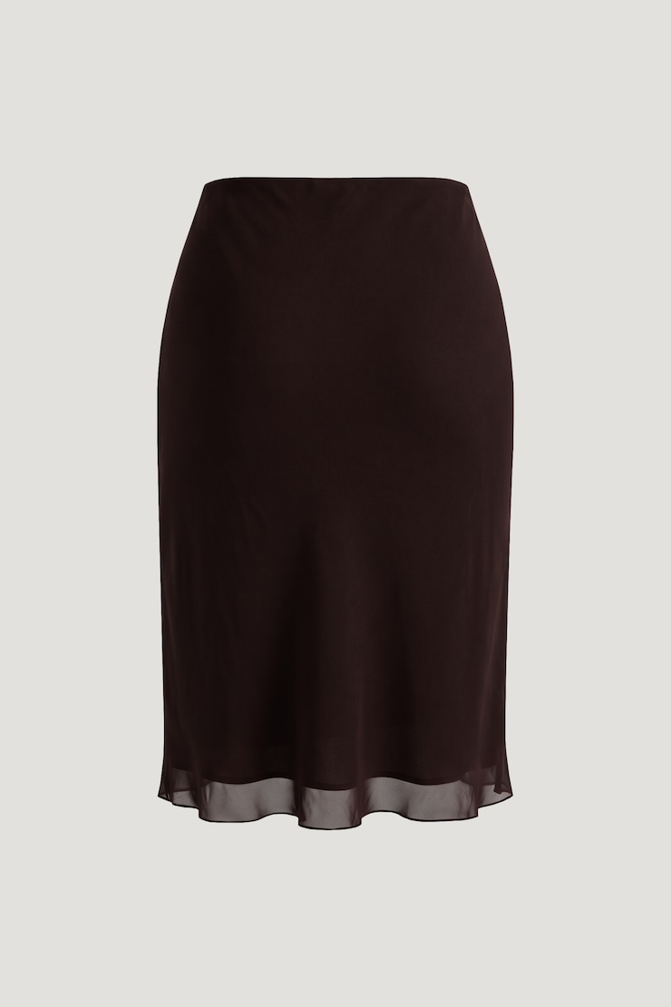Esther Georgette Midi Skirt Cherry Lacquer Burgundy large