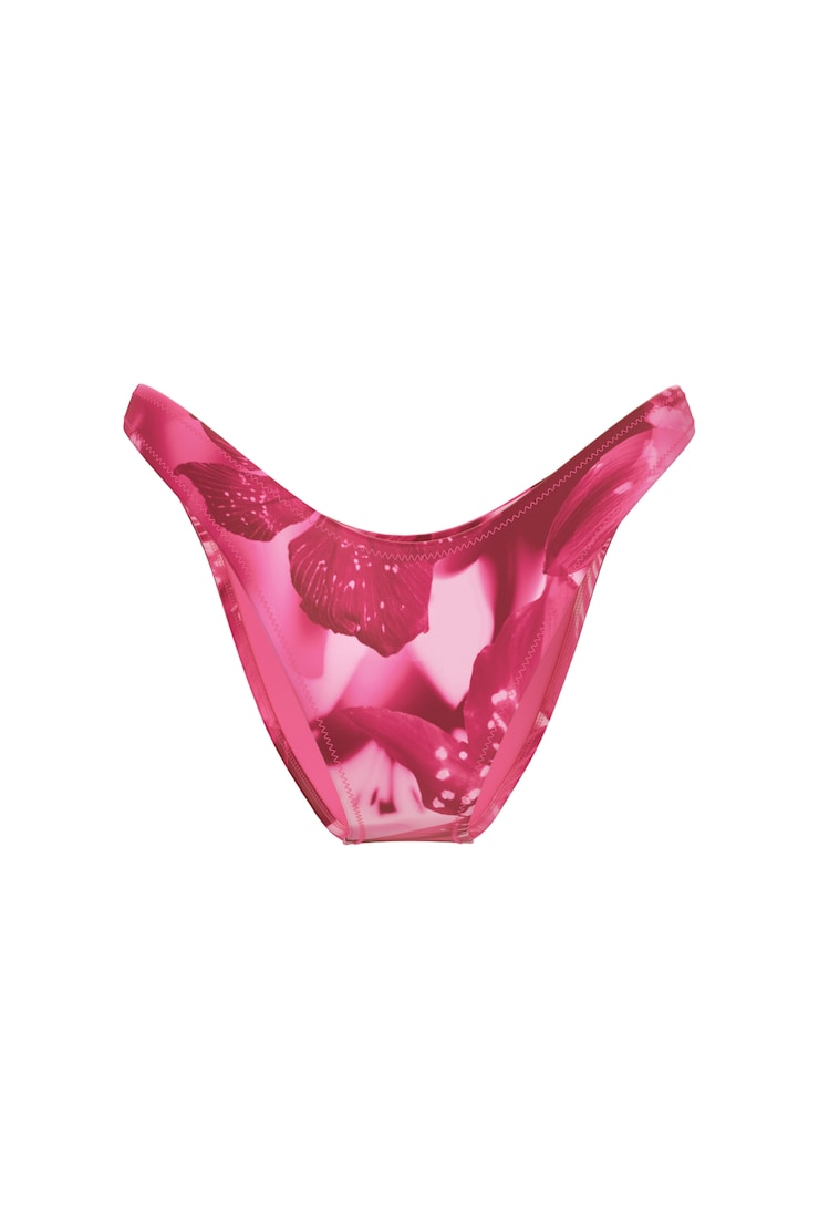 Boomerang Cheeky Bikini Bottom, Raspberry Pink Orchid Print, large