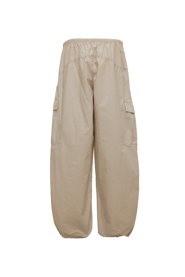 Poplin Balloon Cargo Pants, String Beige, large
