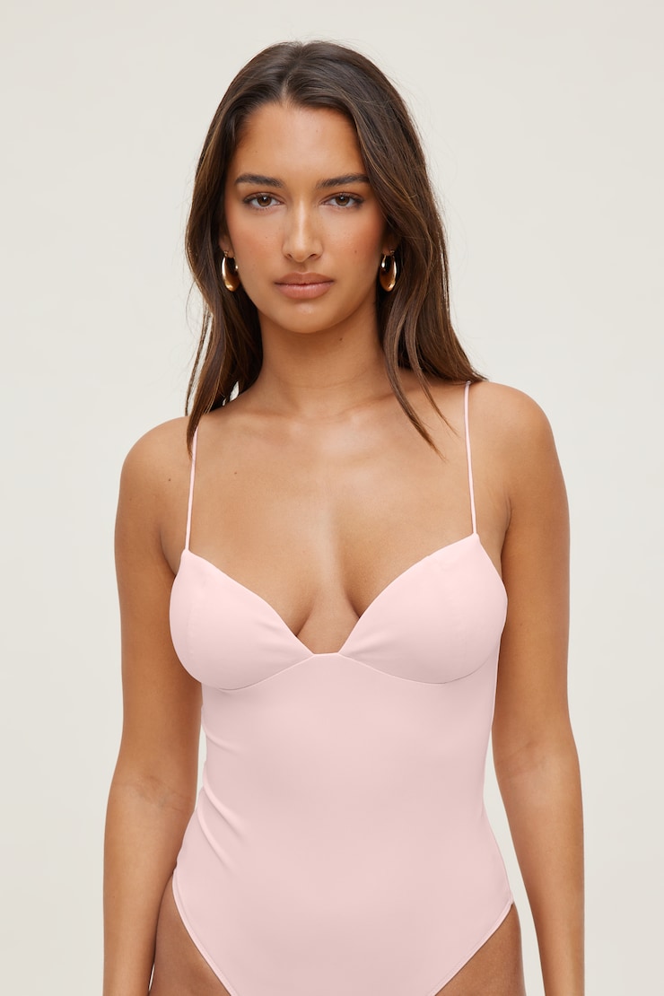 Sculpt Bustier Bodysuit Pale Lilac Pink large