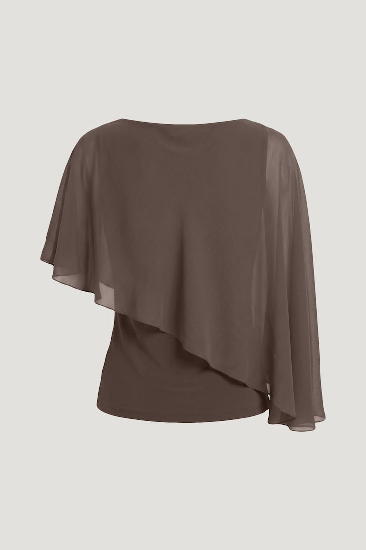Sculpt Cape Top Light Mocha Brown large