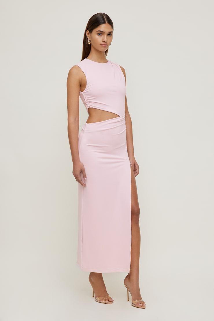 Elia Sculpt Maxi Dress Pale Lilac Pink large