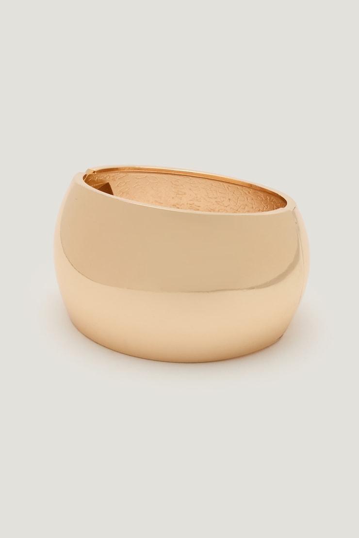 Oversized Chunky Snap Bangle Bracelet Gold large