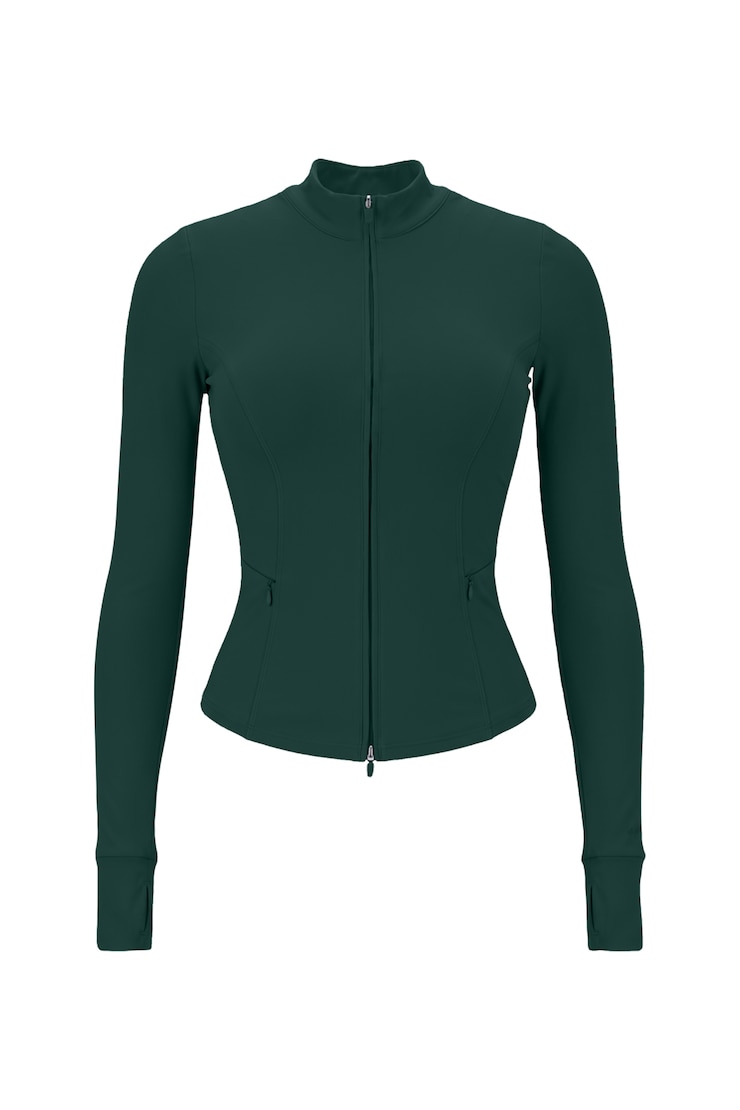 Active Zip Up Jacket, Green Envy, large