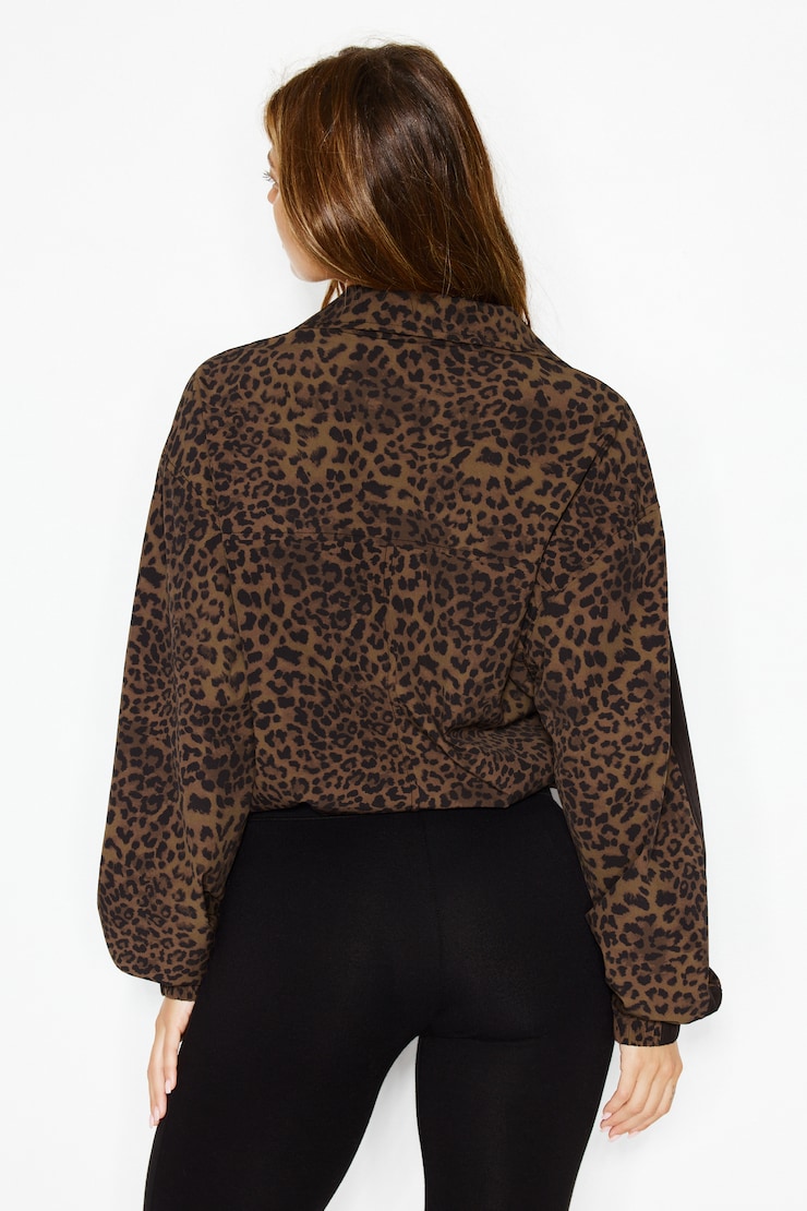 Nylon Anorak Jacket, Untamed Leopard, large