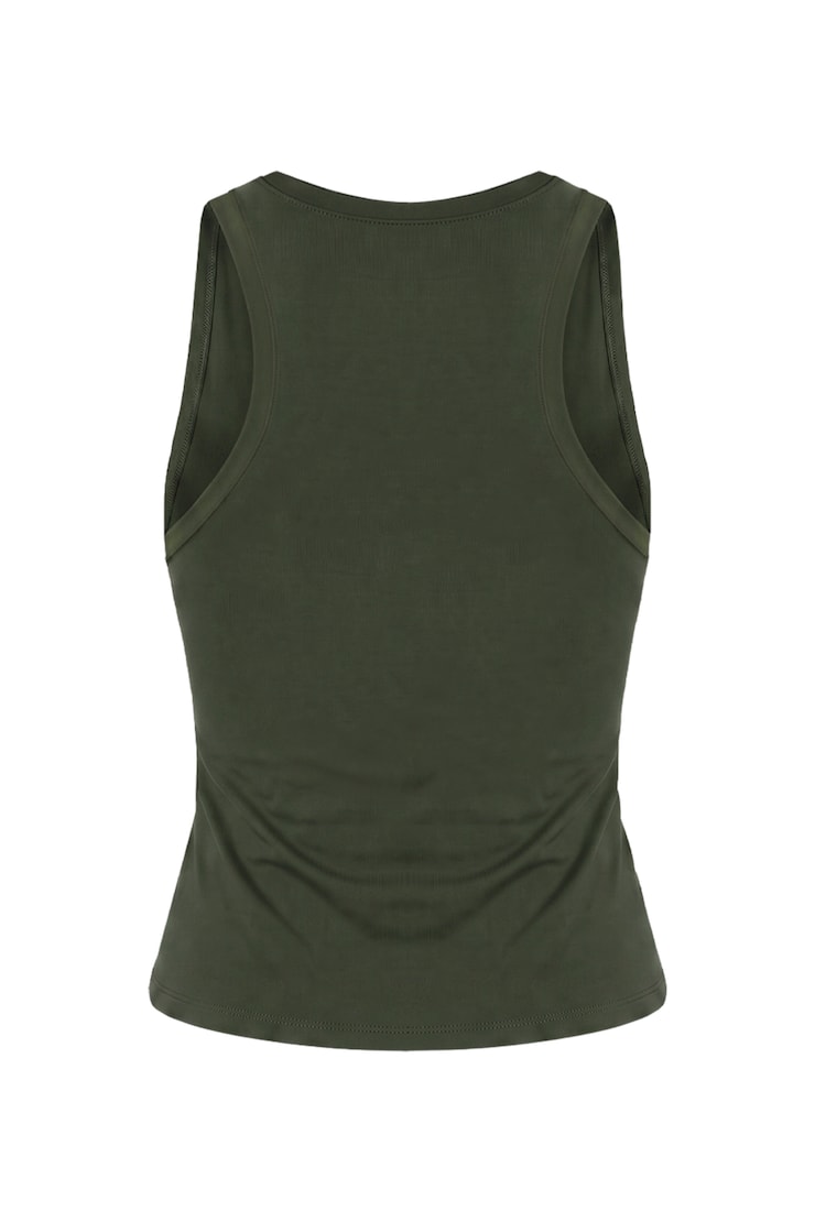 Sleek Scoop Tank Top, Olive Obsession, large