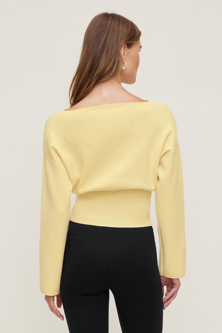 Suri Cinched Sweater Pale Yellow large