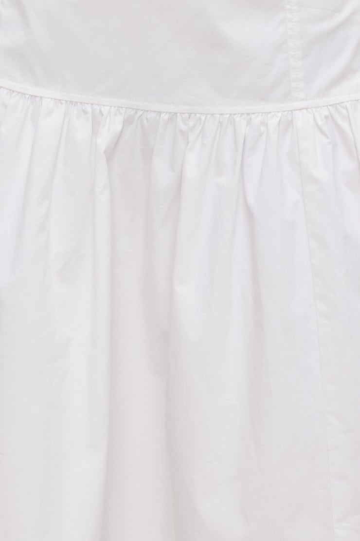 Drop Waist Poplin Midi Skirt Bright White large