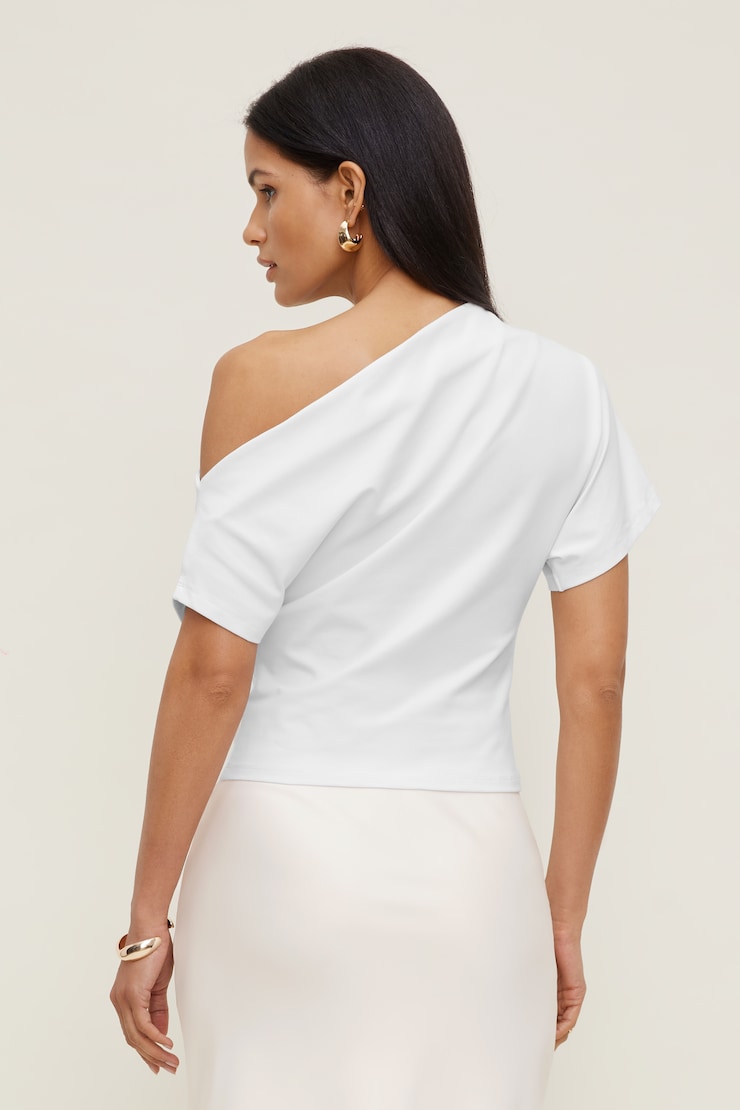 Alexa Cotton Spandex T Shirt Bright White large