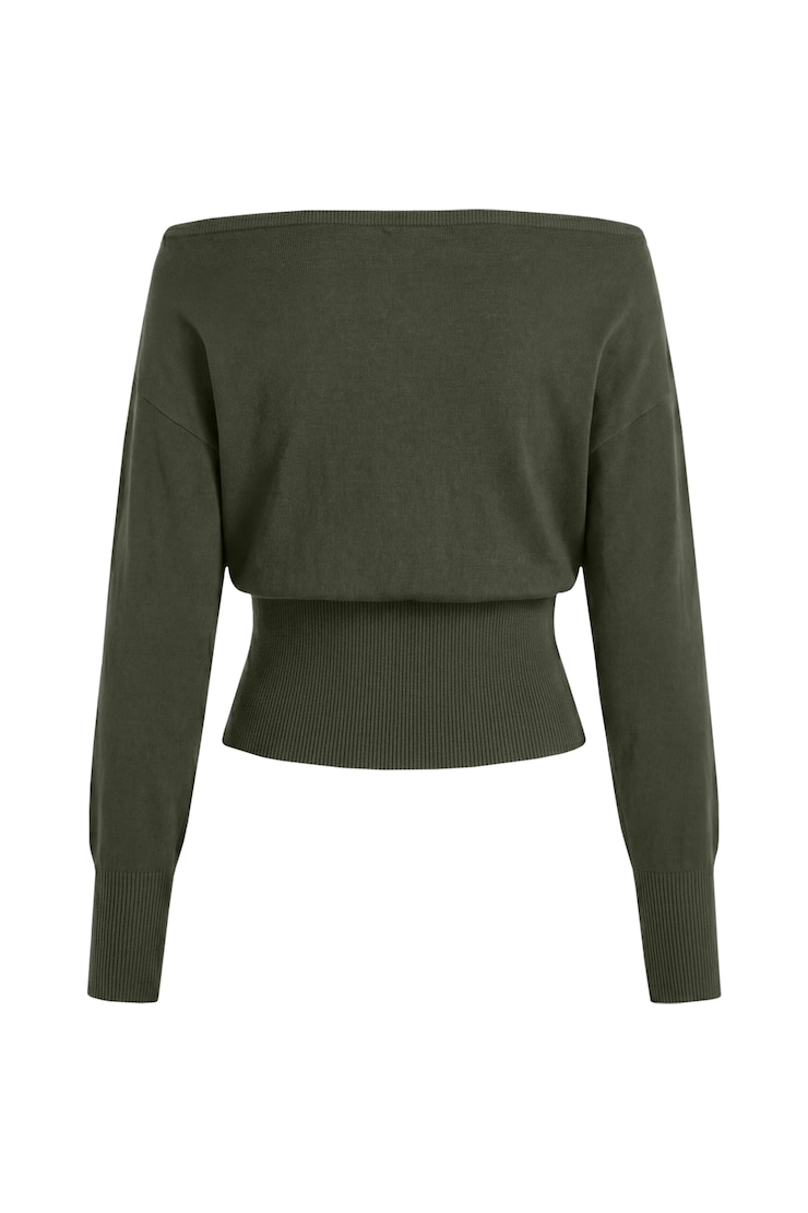 Off Shoulder Reset Long Sleeve Top, Olive Obsession, large