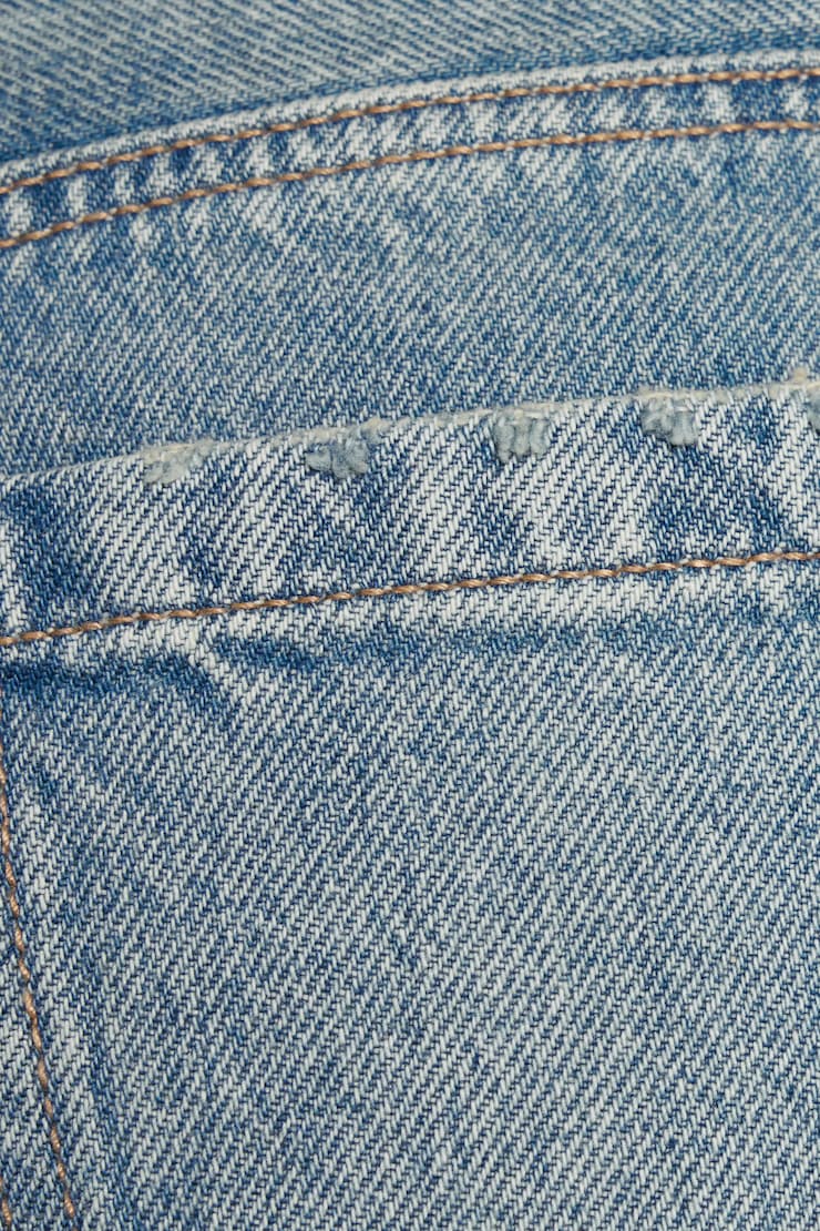 Low Rise Cuffed Denim Shorts, Reese Blue, large