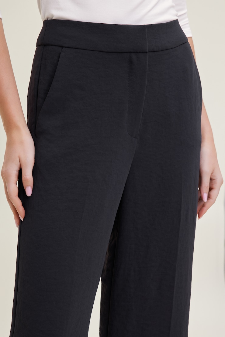 Pantalon fluide à jambe droite Yasmin Marine puits profond large