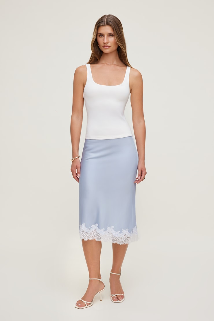 Camisole à encolure échancrée Blanc cassé calmant large