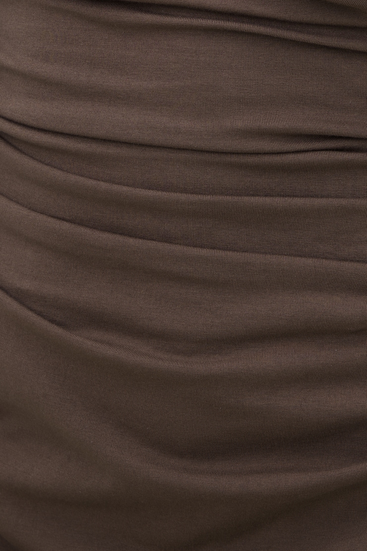 Alexa Cotton Mini Dress Light Mocha Brown large
