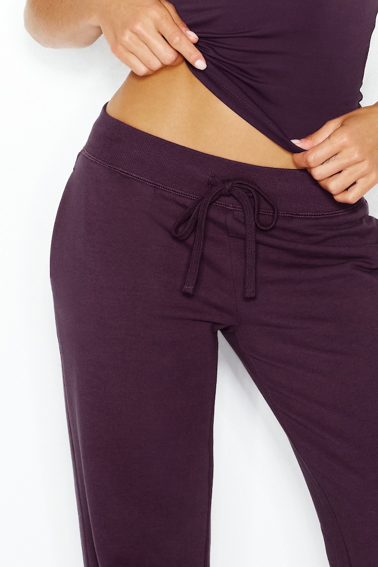 Snatch Booty StretchTerry™ Pants, Wild Berry Maroon, large