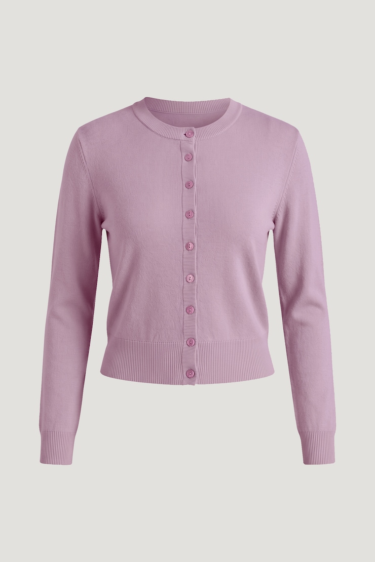 Cardigan à col rond Rebecca Mauve brume de lavande large