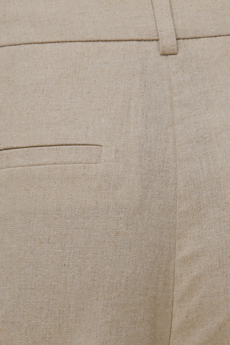 Linen High Rise Bermuda Shorts