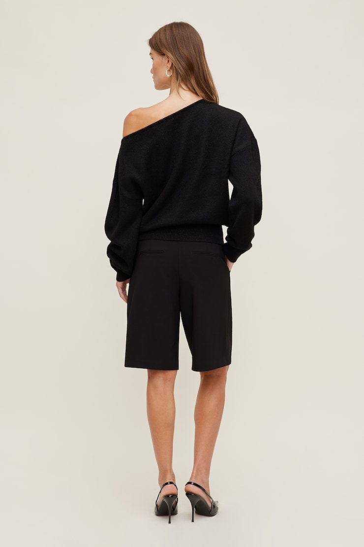 Lola Off Shoulder Sweater Jet Black large