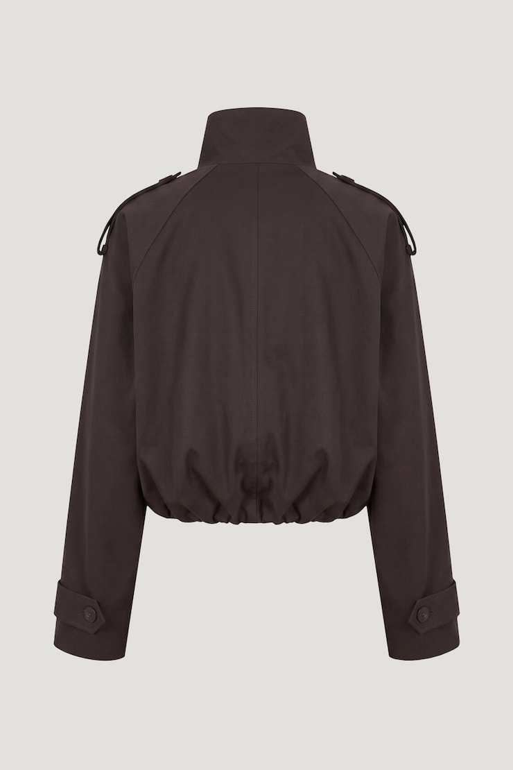Siena Trench Bomber Jacket Java Brown large