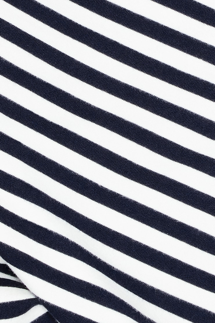 StretchTerry™ Off Shoulder Top, Navy Blue/White Stripes, large