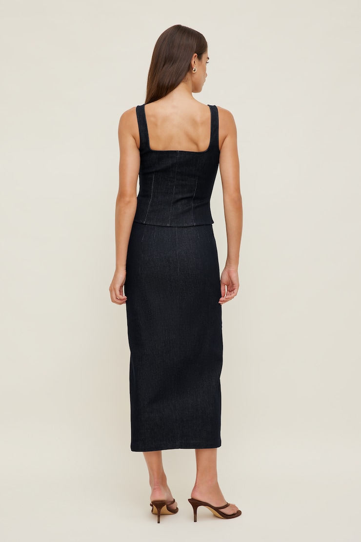 Denim Bustier Top Dark Indigo / Rinse large
