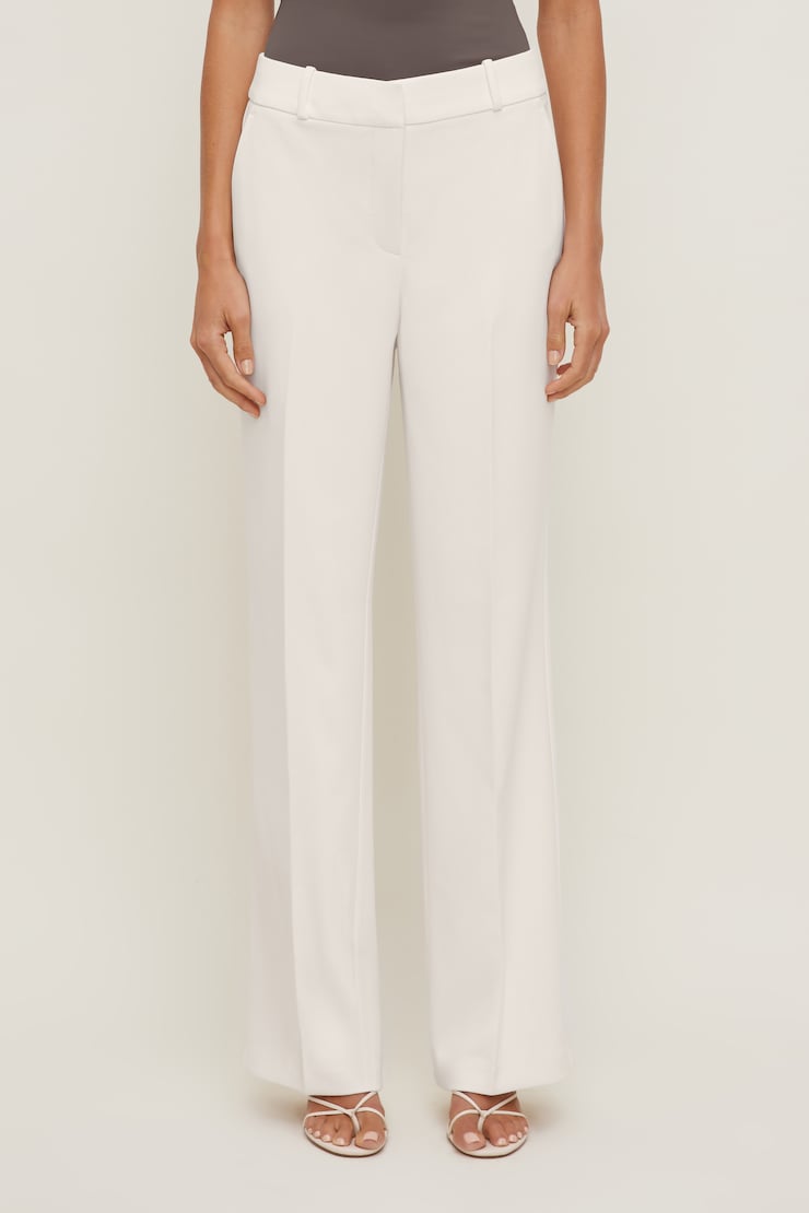 Camelia Crepe Straight Leg Pants Calming Off White large