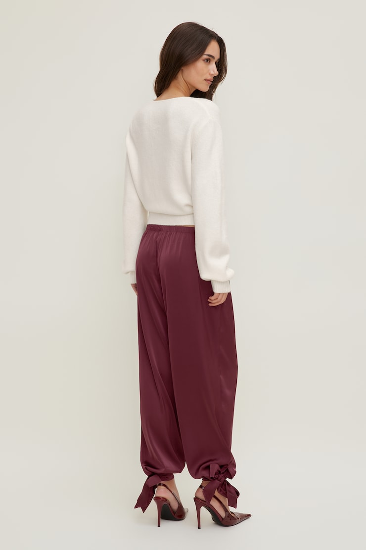 Satin Balloon Pants Maroon Banner large