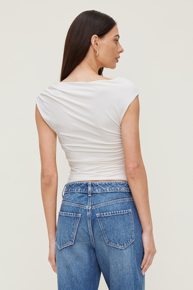 Sculpt Draped Top Calming White large