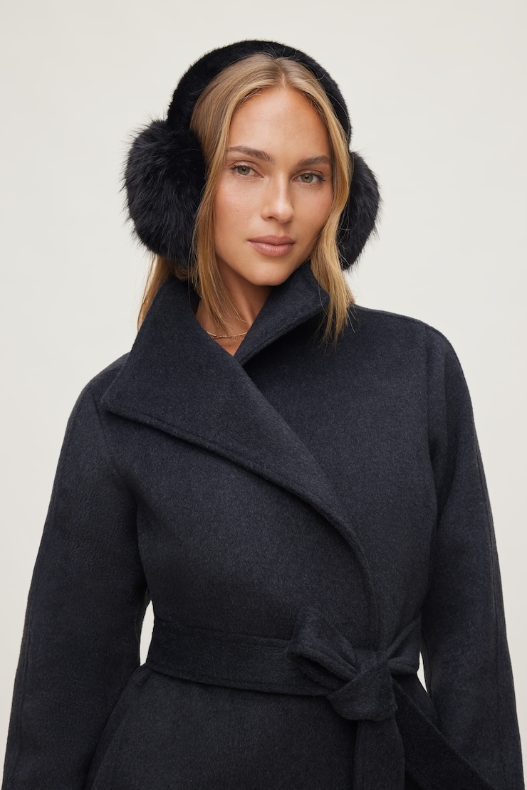 Allover Faux Fur Earmuffs Jet Black large