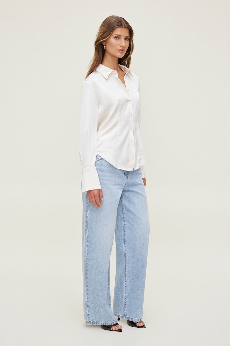 Rowan Mid Rise Baggy Wide Leg Jeans Medium Light Indigo / Amherst Blue large