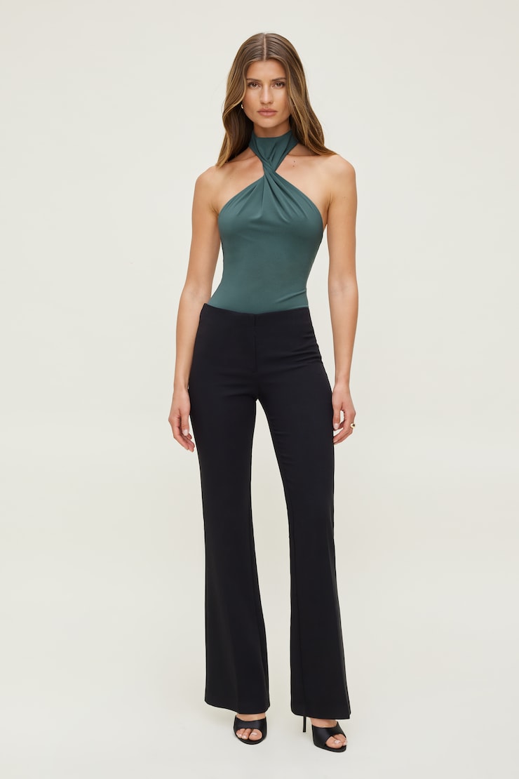 Sculpt Twist Halter Bodysuit Atlantic Green large