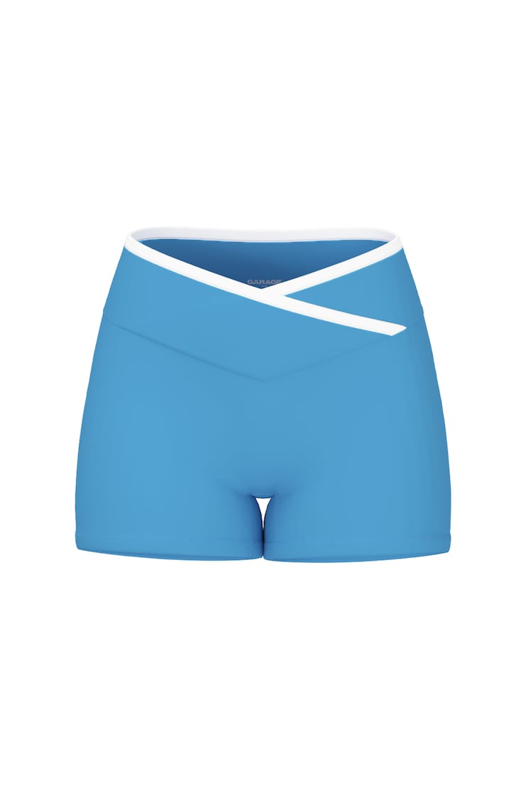 Active Cross Front Shorts, Blue Rebound/Snow White, large