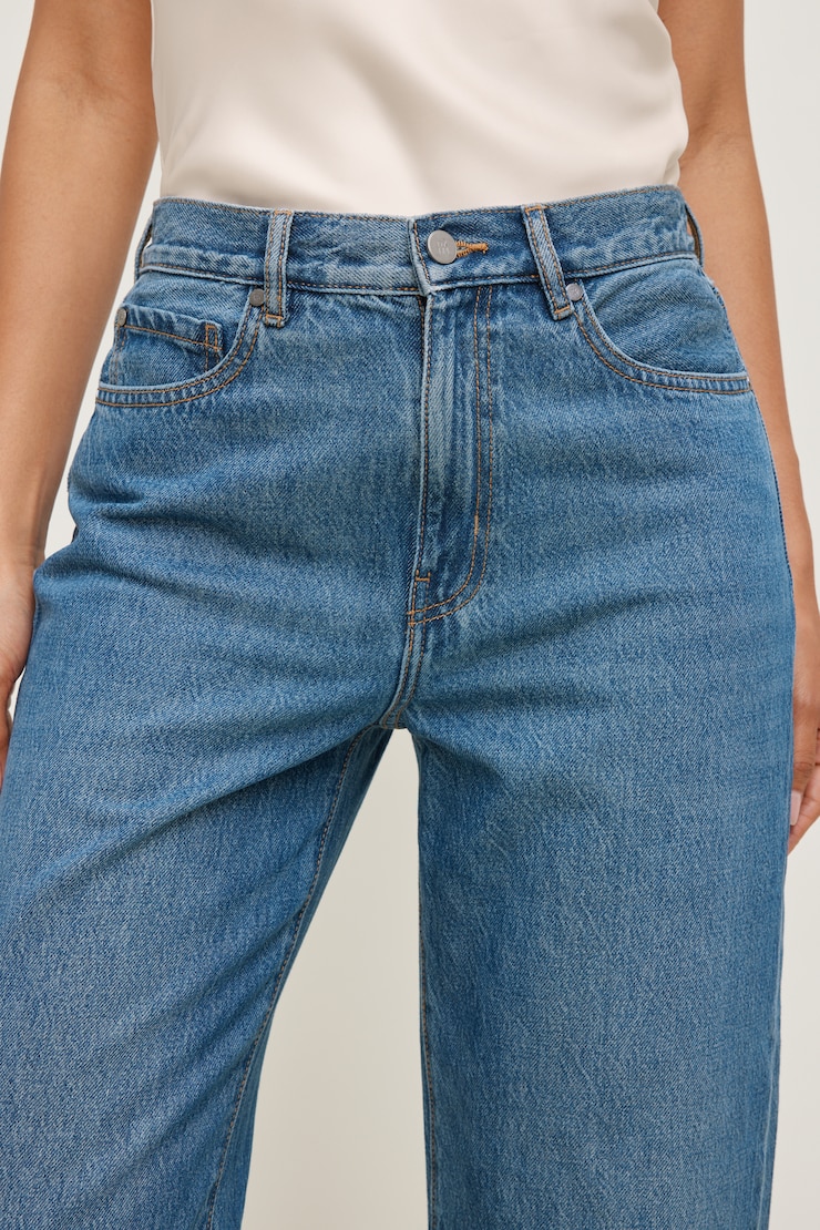 Theo Mid Rise Barrel Leg Jeans