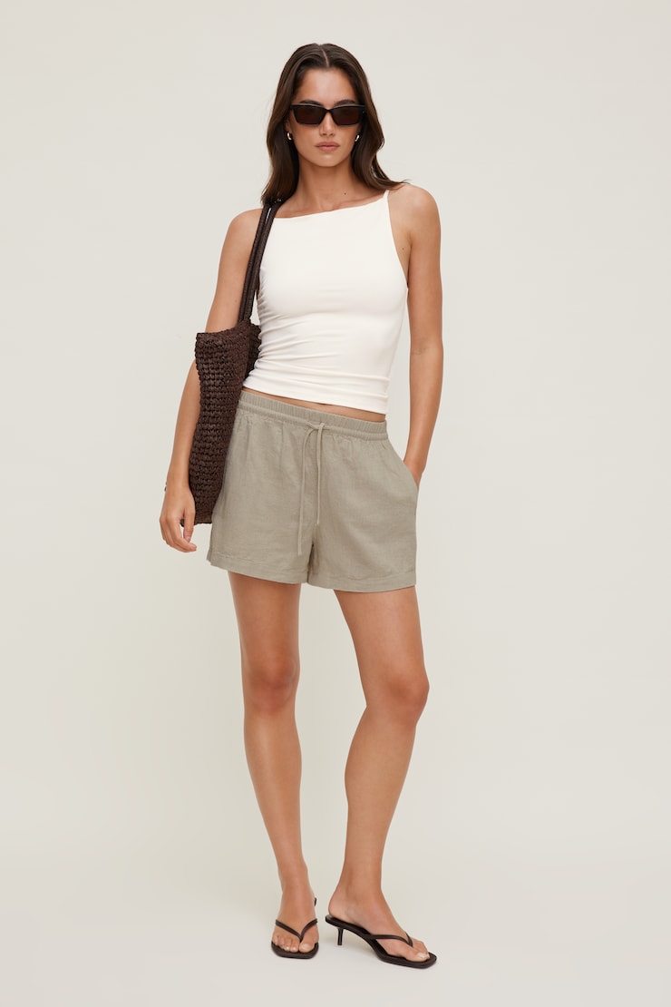 Linen High Rise Shorts