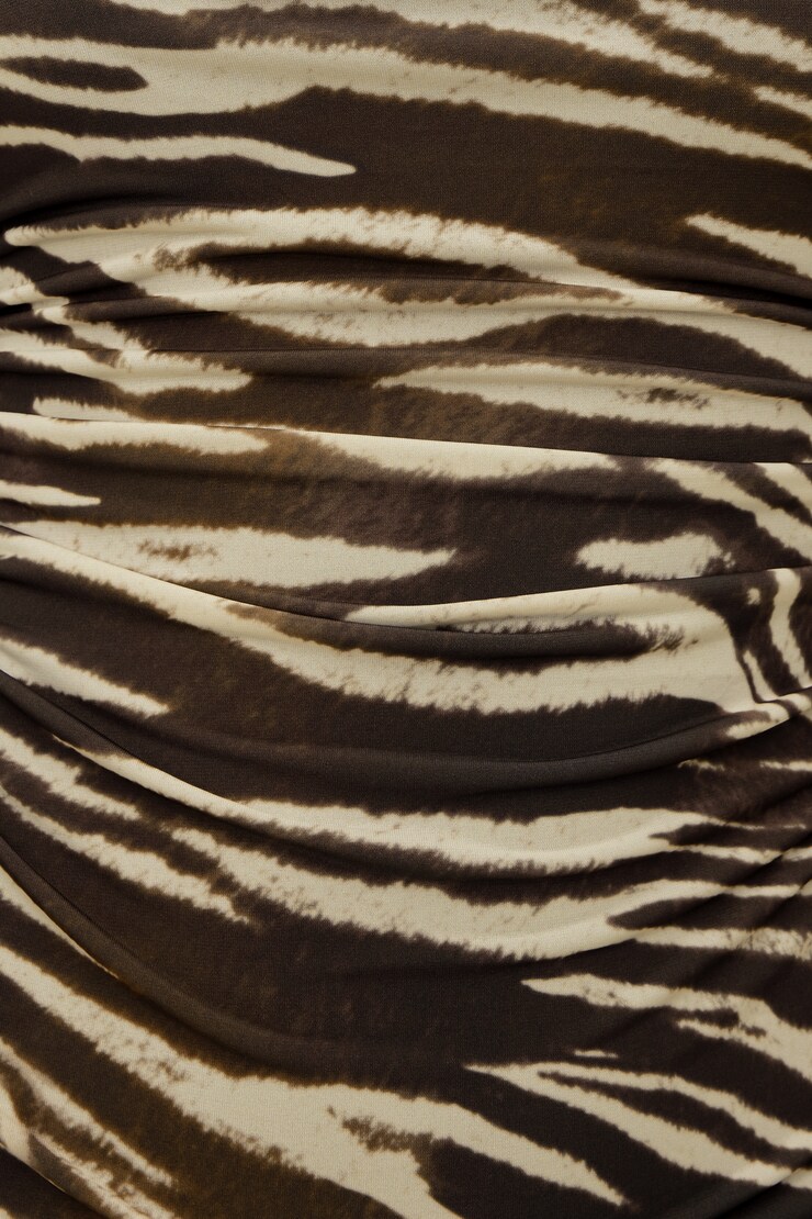 Katia Mesh Mini Dress Zebra Brown large