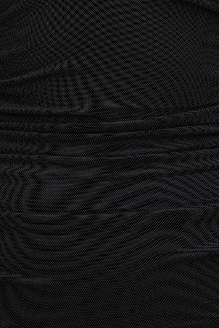 Reia Halter Mesh Maxi Dress Jet Black large