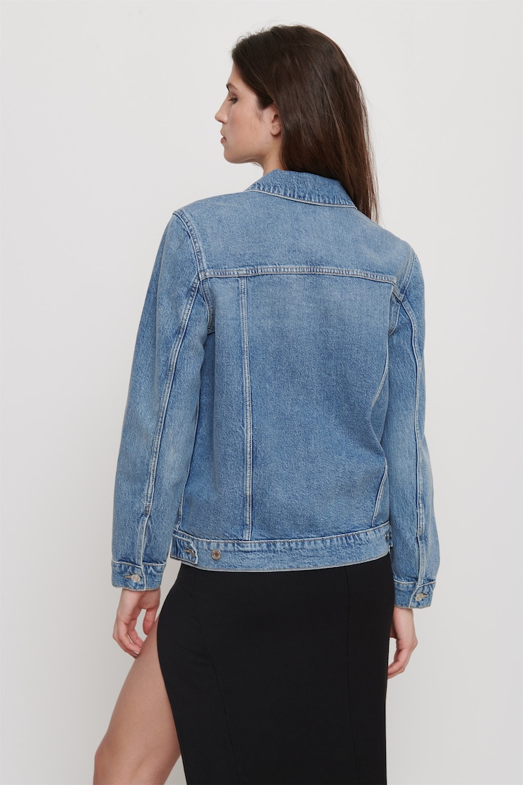 Oversized Denim Jacket Blue Flame large