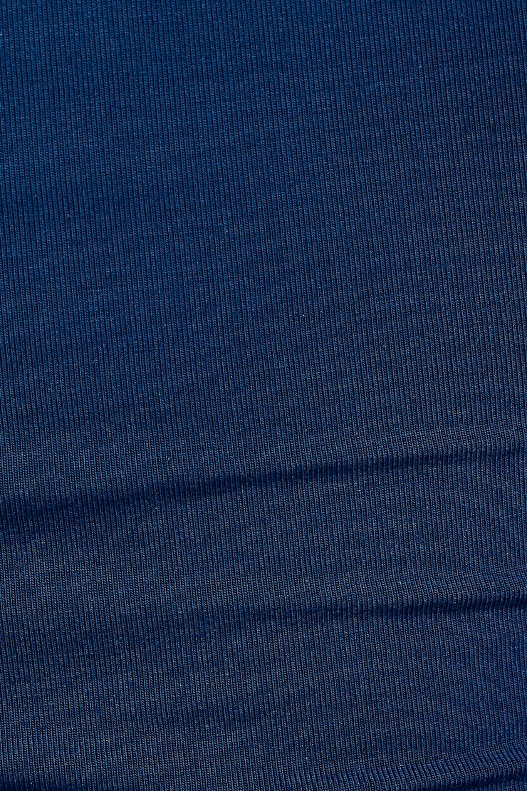 Smooth Open Neck Tee, Midnight Blue, large