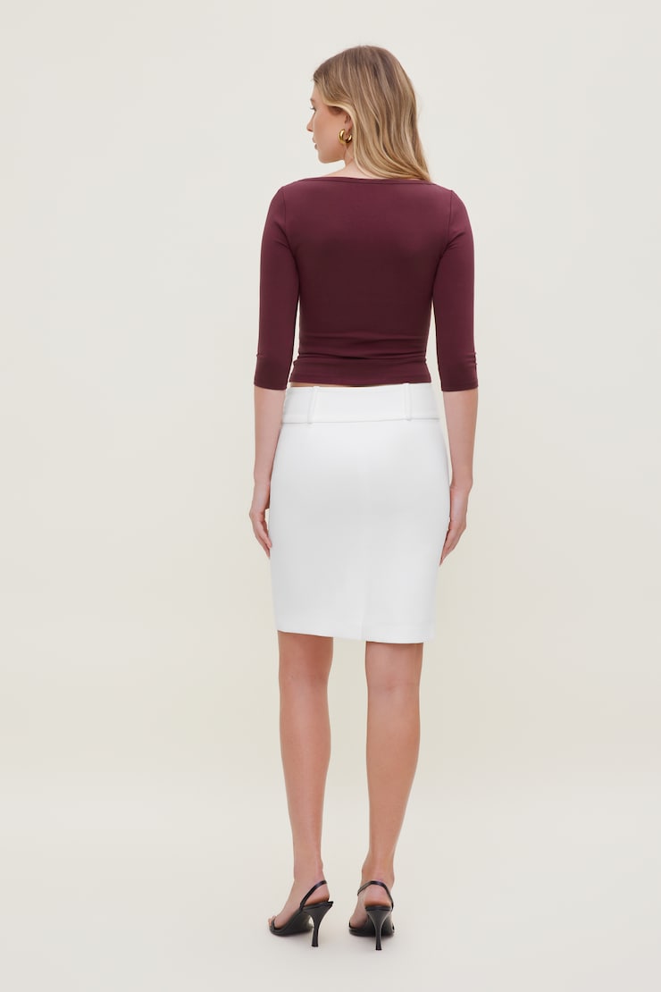 Jupe crayon midi Blanc éclatant large