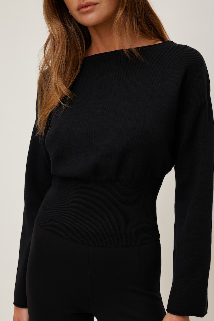 Suri Cinched Sweater Jet Black large
