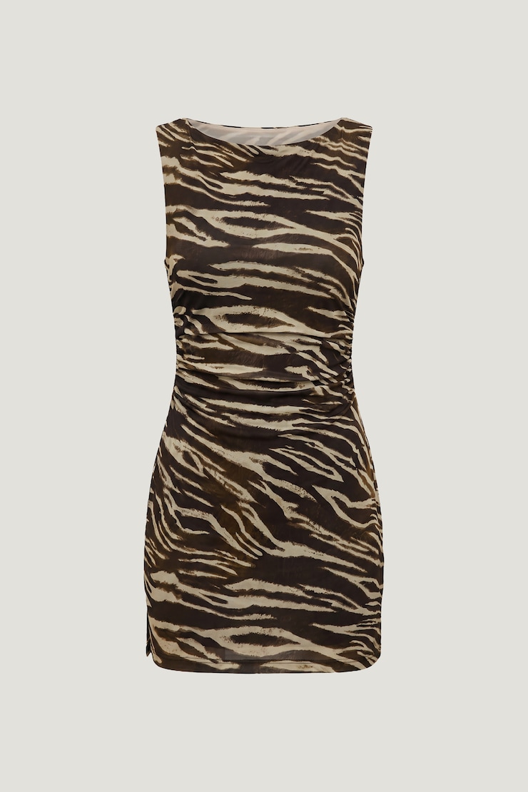 Katia Jersey Mini Dress Zebra Brown large