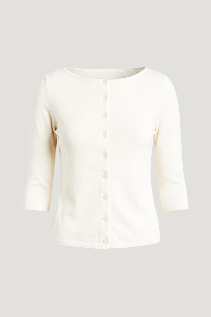 3/4 Sleeve Cardigan Snow White large