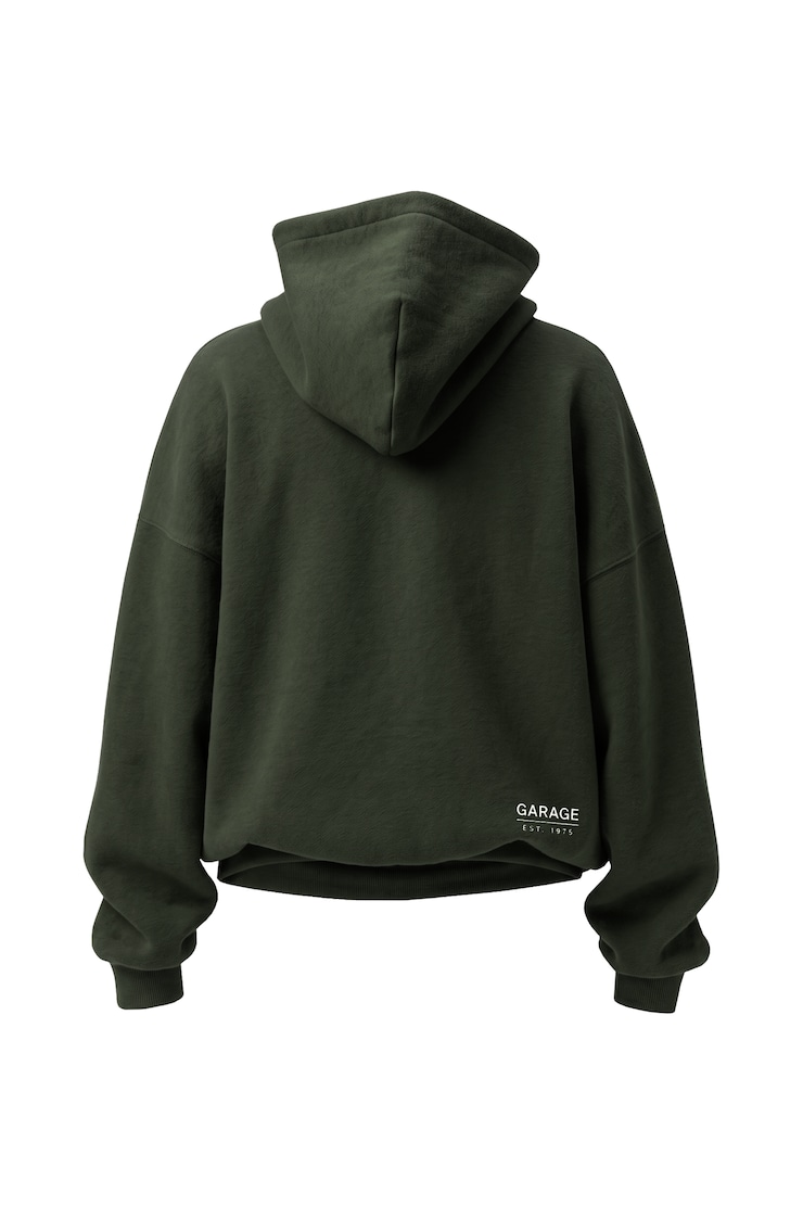 UltraFleece Hoodie, Olive Obsession with GARAGE Logo Art, large