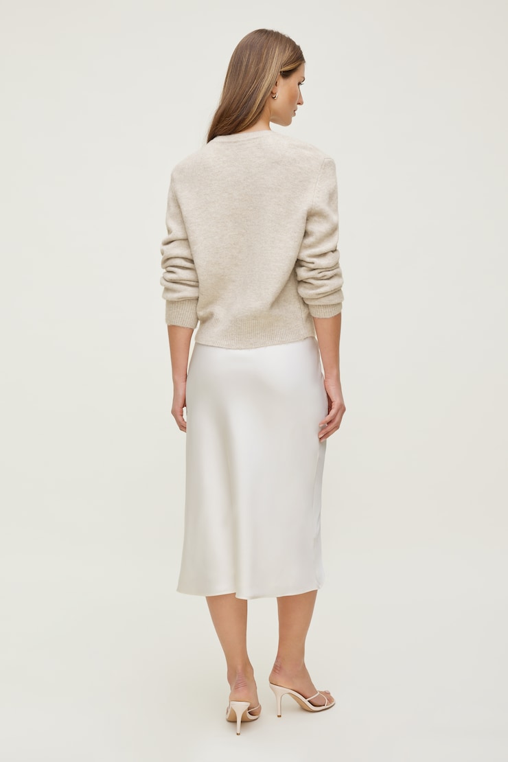 Rebecca Crewneck Cardigan Atmosphere Melange Beige large