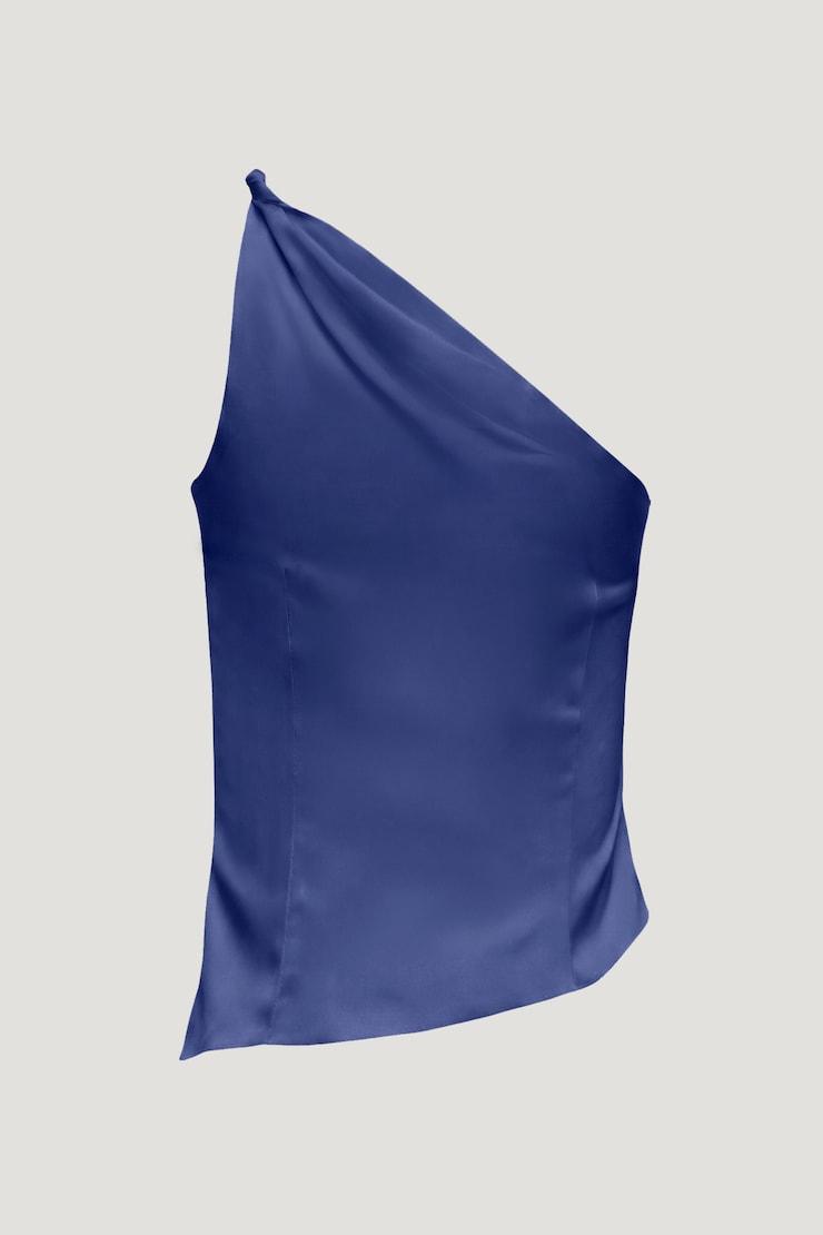 Haut en satin à épaule dégagée