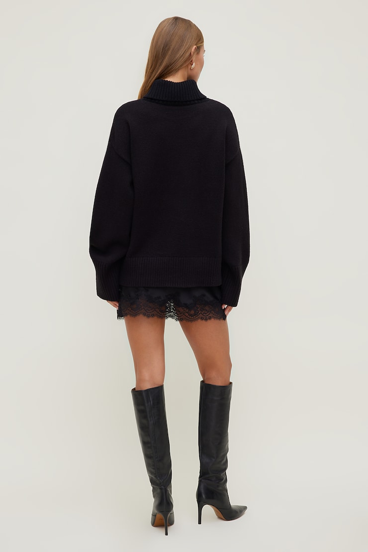 Evy Turtleneck Sweater Jet Black large